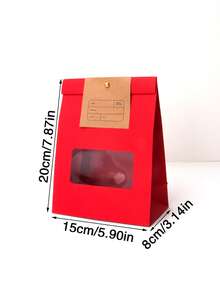12/24 chiếc túi tự đứng có cửa sổ kiểu dáng mới, túi quà sinh nhật kiểu Ins có nơ và bông tuyết kèm thiệp, túi quà tặng bằng bìa cứng màu trắng số lượng lớn dùng cho tiệc cưới, bánh bông tuyết, kẹo, bánh ngọt, thực phẩm, hàng bán lẻ, túi quà bằng giấy, túi đựng bánh quy, túi kẹo tự làm cho tiệc. - Nhiều màu - Xem 2