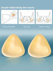 1/2 Pairs Double Sided Sticky Push Up Bra Inserts - Reusable Adhesive Bra With Padding - Sticky Bra For Dresses Bikinis Bra Inserts - Multicolor - View 5