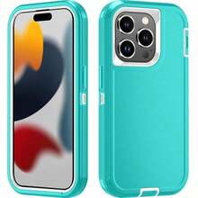 Military Grade Shockproof Rugged Heavy Duty Basic Shockproof, Anti-Scratch, Full-Body Protective Phone Case, Durable 3-In-1 Protective Cover Compatible With Iphone, Galaxy, HONOR And Other Smartphones Gift - Màu xanh nước biển và trắng - Xem 13
