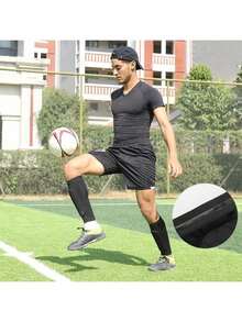2pcs Honeycomb Collision Protection Leg Guards, Sports Protective Gear For Football, Running, Basketball, Cycling! Made Of High-Elastic Breathable Fabric With Honeycomb Cushion Structure, Effectively Protects Against Collision And Kicking, Also Relieves Exercise Fatigue, One-Piece Fit Design Prevents Curling, Keeping You Safer And More Comfortable During Sports. - Multicolor - View 4