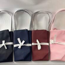 1pc Women's Waterproof Nylon Tote Bag, Pink With White Bow, Large Capacity Zipper Handbag, Durable And Lightweight, Perfect For Work, School, Travel And Daily Use - View 11