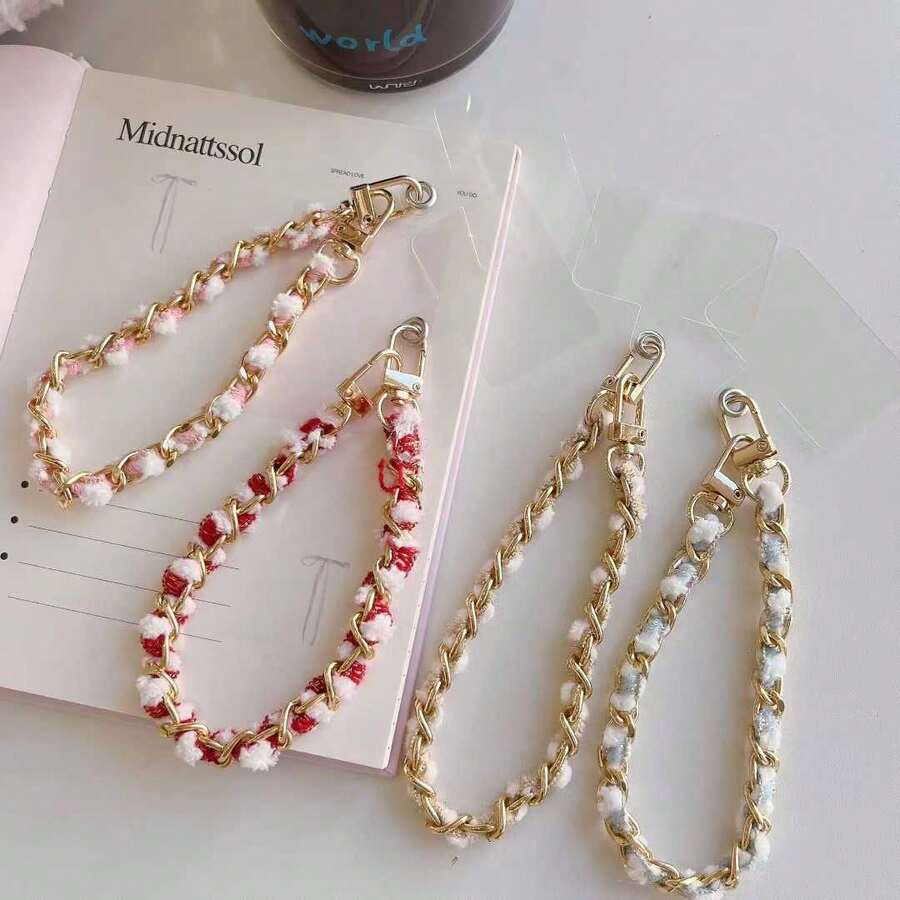 1 chiếc ốp điện thoại phong cách Xiaoxiangfeng, dây đeo ngắn, dây đeo trang trí cao cấp thủ công, mặt dây chuyền túi xách, mặt dây chuyền chìa khóa, dây đeo cổ tay. - Nhiều màu - Xem 1