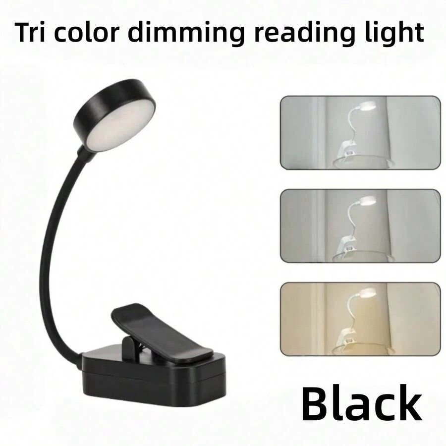 A Mini And Cute Tri Color Dimming Night Light | Adjustable Arm Clip Reading Light | Dry Battery Powered (Without Battery) | Learning Reading Light | LED Desk Lamp | Eye Friendly Warm Light Night Light