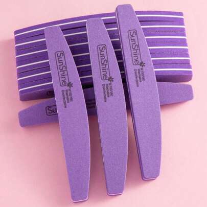 20pcs Nail Buffers, 100/180 Grit Washable Double Sided Nail Sanding Block File For Acrylic Natural Gel Nails, Professional Manicure Nail Tools,Pink