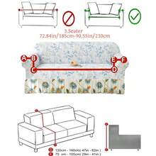 1件装牛奶丝面料防滑弹力装饰沙发裙套，印花羽毛叶子图案，色彩丰富，宠物友好防尘，可选1/2/3/4座尺寸，四季皆宜 - 彩色 - 查看 15