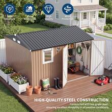 FESTIWOW 10x8 FT Outdoor Storage Shed, Metal Garden Shed, Steel Tool Shed, Breathable Vent And Lockable Doors, For Patio Garden, Garage, Backyard - B - View 2