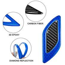 6Pcs 3D Strong Reflective Stre Sticker  Car Fender Ood Bumper Ig-Intensity Nig Sibility Reflective Decal Safety Warning  E Carbon Fir Universal  Car SUV Blue - Màu xanh da trời - Xem 6