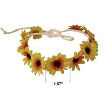 Fresh And Sweet Style - Artificial Flowers - White Daisy Headband, Sunflower Headband. Suitable For Outdoor Weddings, Bridesmaid Looks, Lawn Parties, Unique Outfits, Valentine's Day Decor - Multicolor - View 3