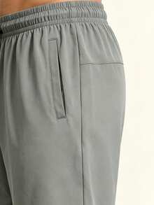 AHTELB Men's Summer Solid Color Casual Shorts, Thin Breathable Versatile Elastic Loose Knee-Length Shorts, Suitable For Outdoor Leisure Entertainment And Sports Wear, Best Gift For Husband, Boyfriend, Friend, Client And Father, Shorts For Men, Men Shorts, Shorts, Casual Shorts, Athletic Shorts - Grey - View 4
