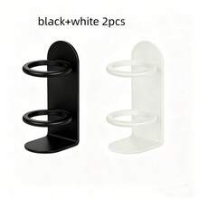 1pc No Drill Electroplated Iron Wall Mounted Suction Cup Toothbrush Holder, Bathroom Toothbrush Storage Rack - Black - View 9