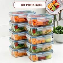 Airtight Glass Container, , With Locking Lid, Kitchen Organizer, Lunch Box - 370毫升 - 查看 2