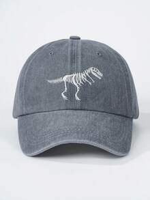 1pc Children's Matte Washed Embroidered Dinosaur Shaped Duckbill Baseball Cap, Outdoor Sport Cap For Boys And Girls, All Season - Multicolor - View 9