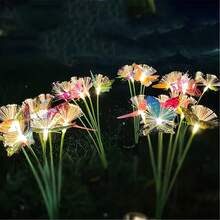 1個 6LED 太陽能彩色蝴蝶光纖地插燈，適用於庭院、花園、草坪、小徑、婚禮、求婚、露營、驚喜裝飾、露台、節日 [太陽能供電] - 蝴蝶 - 查看 5