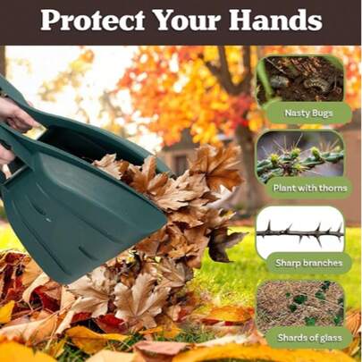 2pcs Durable Plastic Leaf Scoop Rake - Portable Gardening Tool, Easy To Clear Leaves And Debris, Ideal For Outdoor Garden