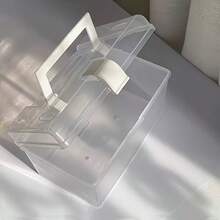 Large Transparent Plastic Storage Box With Handle - Portable Organizer Bin For Diapers, Bottles, Stationery And Small Items - Durable PP Material, Transparent Design For Easy Viewing, Ideal For Home Organization - Multicolor - View 8