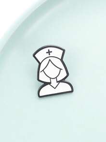Insignia de solapa esmaltada de enfermera profesional simple, insignia conmemorativa del personal médico, pin de solapa elegante para enfermeras, regalo perfecto para trabajadores de la salud - Blanco - Ver 6
