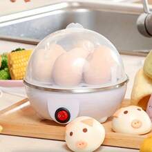 Olla de huevos automática para el hogar, dispositivo multifuncional para cocinar 7 huevos al vapor, máquina para cocinar huevos hervidos, artefacto para el desayuno - Blanco - Ver 1