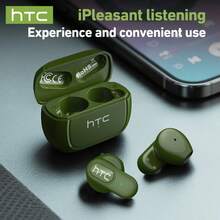 [Auriculares compactos] Auriculares intrauriculares mini de marca HTC NE51 nuevos, sonido envolvente 3D, compatibles con múltiples dispositivos, 4 horas de duración de la batería, adecuados para deportes, oficina, juegos y talla grande escenarios - Ver 6