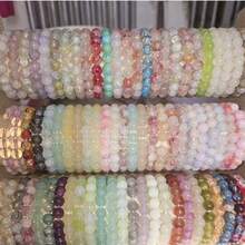 10pcs/Set 8mm/10mm Random Mixed Color Glass Beaded Women Bracelet Stacking Set, Birthday Gift For Friends & Couples - Multicolor - View 6