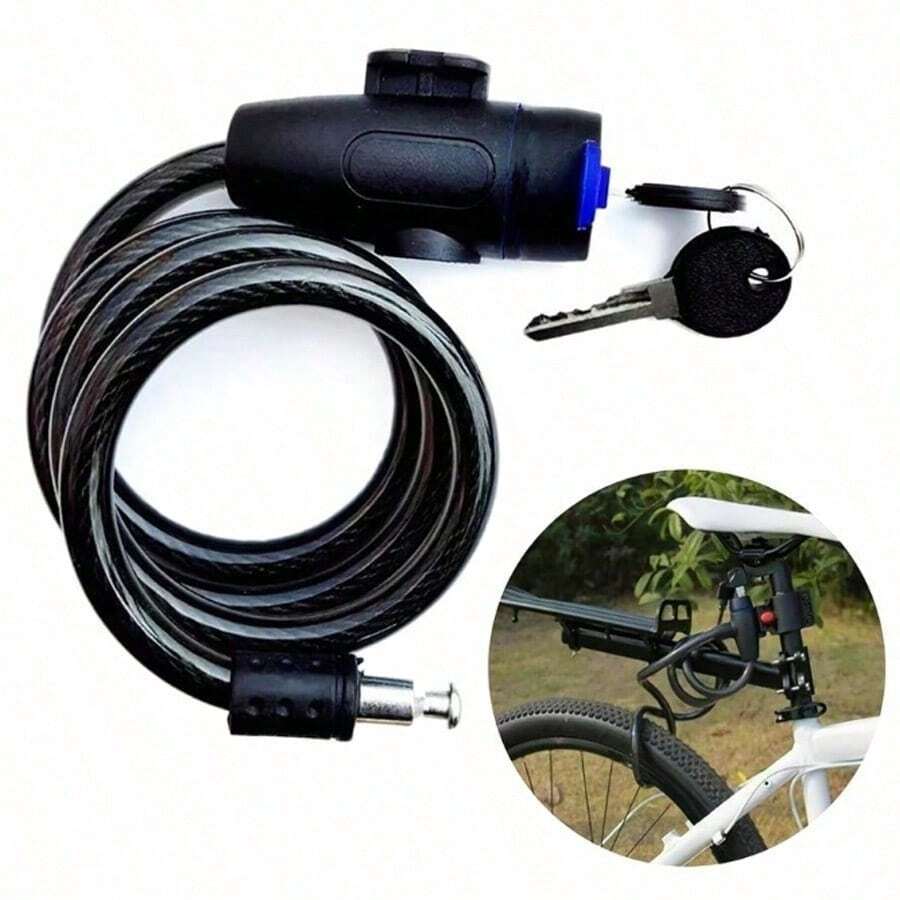 Khóa xích xe máy/xe đạp chịu lực cao 33,46 inch, khóa chống trộm bằng kim loại kèm 2 chìa khóa, phụ kiện khóa xe đạp gia cường. - màu đen - Xem 1