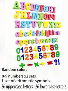 27/52/79pcs Magnetic English Letters And Numbers Fridge Magnets, Random Colors, Educational Teaching Tools, Suitable For Home Decor, Refrigerator Magnets, School Blackboard, Holiday Decorations, Soft Magnetic Material, Easter Gifts, Gifts For Friends And Family, Birthday And Graduation Favors - Multicolor - View 12