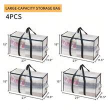 10 túi đựng đồ khóa kéo trong suốt dung tích lớn, hộp đựng vải di động chống nước & chống ẩm, túi hữu cơ gấp gọn, phù hợp cho quần áo, chăn ga, đồ chơi, gối, chăn, chăn bông, túi đựng đồ du lịch, lưu trữ và sắp xếp theo mùa, quà tặng lễ hội, phòng ngủ, vật phẩm hữu cơ, lưu trữ tại nhà, áo thun trắng nữ, đồ lót đen nữ, quần áo mùa đông nữ, váy - màu đen - Xem 12