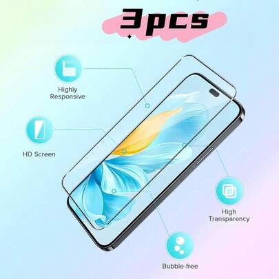 3pcs Tempered Glass Screen Protector, Suitable For Huawei/Honor P30/P20/P40/Y9/Nova Y9 And Other Series. Easy Installation. High-Definition Transparent Tempered Glass, Anti-Peeping, No Bubbles. Ideal Gift For Birthday, Easter, 's Day, Christmas, For Family, Friends, And Boyfriend.