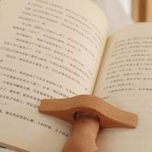 1pc Wooden Texture Page Holder Ring, Prevents Page Curling, Frees Hands For Reading Textbooks, Novels, Journals, Smooth Tactile Feel, Suitable For Students Back To School Reading Scenarios. Circular Design Fits Finger, Single-Handed Easy Page Fixation, Prevents Book Rebound And Curling. - A - View 6