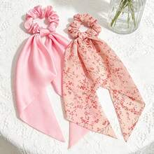 2 chiếc khăn choàng voan hoa văn màu trơn, phong cách cung đình Bohemian, phụ kiện polyester thường ngày, phù hợp cho mọi mùa, lễ hội, tiệc tùng. - Màu Hồng baby - Xem 8