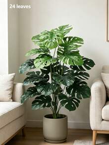 85/100cm 人造龜背竹仿生棕櫚植物，熱帶風情人造景觀植物，適合裝飾居家、庭院、辦公室、派對與婚禮，亦是情人節、生日、畢業及各種場合的完美禮物 - 彩色 - 查看 11