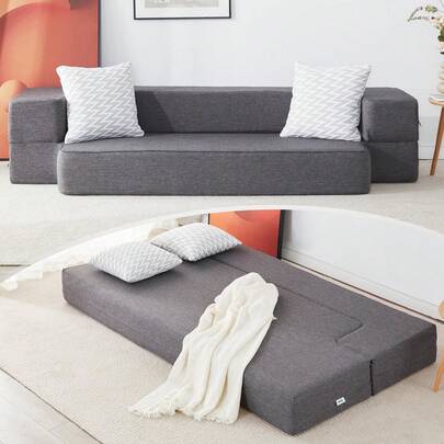Floor Sofa Bed, Convertible Sleeper Lounge Couch Folding Mattress With 2...
