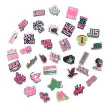 35 PCS AKA Sorority Soe S   - Alpa Pa Alpa Parall Accessories Pink And Green Clog Pins Pretty Ivy Gifts  Women Sorority Ers Birtday Gifts - như hình - Xem 7