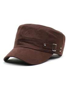 1 pieza Gorra militar unisex decorada con remaches, gorra de béisbol de tapa plana, ala ajustable de 3 posiciones, uso casual al aire libre, verano, playa, vacaciones - Multicolor - Ver 22