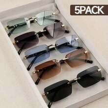 1pc Vintage Frameless Couple Metal Glasses, Best Gift Choice, Fashion Classic Accessory, High Quality, Durable, Suitable For Men And Women - Multicolor - View 8