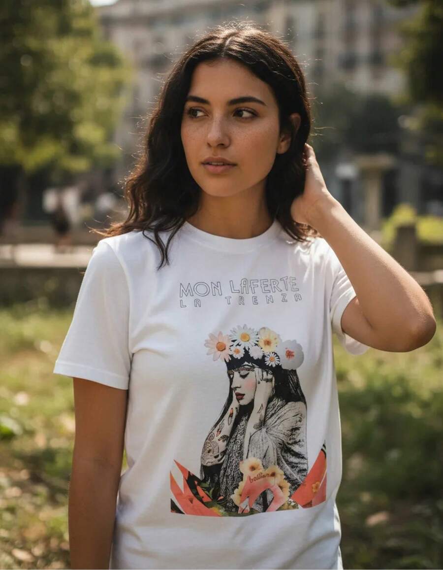 Tshirt Muscle Freaks Mon Laferte Floral Style - White - View 1