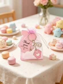 30pcs/15pcs Set Cute Footprint Keychain Gift Set - Includes 10pcs/5pcs Baby Bottle Shaped Footprint Keychains, 10pcs/5pcs Drawstring Bags, And 10pcs/5pcs "Thank You" Cards. This Creative And Charming Set Makes A Perfect Party Favor Or Souvenir, Suitable For Various Occasions Such As Birthday Parties, Baby Showers, Gender Reveal Parties, Baby Showers, Weddings, Themed Parties, Anniversaries, Etc. - One Size Fits All - View 5