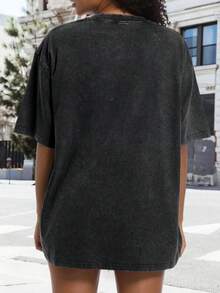 US 8(M)-16(3XL)  New Share The Love Stephen Sharer Youtuber  Distressed Washed T Shirt Men Women Oversized Loose Fit Short Sleeve Top For Hip Hop Skate Street Style  Cosplay, - màu đen - Xem 4