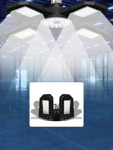 CanLing LED 車庫燈泡 E26/E27 UFO 高棚燈 110/220V 可變形可折疊 4扇葉 停車場 室內籃球場 工作室 棚屋 吊燈 工業工廠 店鋪 地下室 商業天花板照明 無閃爍 護眼 AC100-277V - LED Deformable Garage Light-E27/E26 - 查看 2