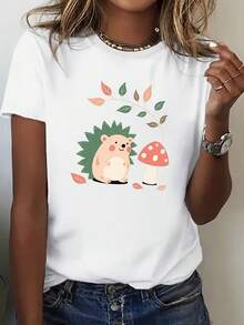 Women's Spring And Summer Short Sleeve T-Shirts - 白色 - 查看 1