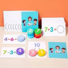 Tarjetas didácticas de aritmética para la primera infancia sobre sumas y restas, con diversos tipos de problemas básicos, perfectas para el aprendizaje temprano y fines educativos. - Multicolor - Ver 7
