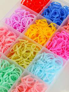 2000pcs/Box Colorful Candy Minimalist Disposable Elastic Hair Ties, High Elasticity Hair Accessories For Daily Use - Multicolor - View 5