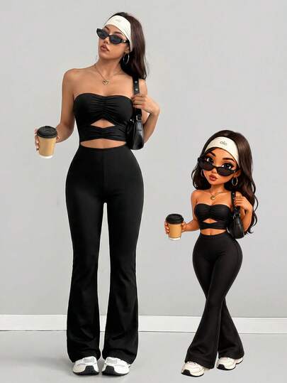 Bộ jumpsuit nữ AITYI Studio không lưng, thiết kế khoét rỗng ôm sát phong cách Y2K, màu đen thời trang gợi cảm kiểu Mỹ, thoải mái, vừa vặn, đa năng cho các hoạt động thể thao ngoài trời, đi làm, tiệc bãi biển, kỳ nghỉ quê, lễ hội, lễ tốt nghiệp, Ngày của Mẹ.