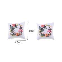 2pcs 1/12 Dollhouse Mini Floral Print Throw Pillows, Rabbit & Flower Pattern Mini Cushions, Suitable For Doll House Sofa Bed Decor, DIY Mini Scene Accessories - Multicolor - View 10