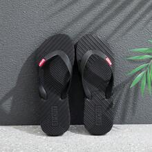 男士人字拖，高端防滑，防臭，耐穿，休闲人字拖凉鞋，橡胶户外厚底沙滩鞋 - 黑色 - 查看 1