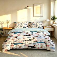 3件套可爱卡通腊肠犬印花被套套装(1个被套+2个枕套,不含被芯),柔软亲肤,四季皆宜。加大双人尺寸,适合酒店、卧室、房间、宿舍等场所。拉链封口,可机洗,也是一份不错的礼物。 - 彩色 - 查看 9