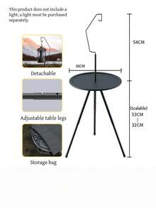 Mesa plegable para camping al aire libre, mesa redonda pequeña portátil y desmontable adecuada para jardín, picnic, camping, altura ajustable - mesa - Ver 10