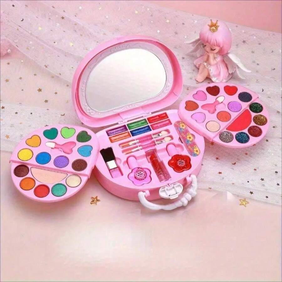 3-Tier Washable Princess Makeup Toy Set,  Pretend Cosmetic Kit For Girls 3+, Ideal Holiday & Birthday Dress-Up Gift - Multicolor - View 1