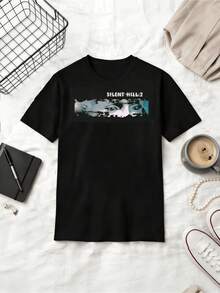 Silent Hill 2 T-Shirt, Vintage 90s Bootleg Style Pyramid Head Tee, Retro Horror Gamer Shirt - Black - View 1