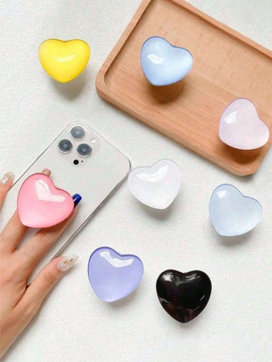 Giá đỡ điện thoại silicon hình trái tim màu Macaron, giá đỡ điện thoại tối giản màu trơn, giá đỡ điện thoại màu pastel dễ thương, chống trượt, tương thích với tất cả các loại điện thoại thông minh, giá đỡ điện thoại di động để chụp ảnh tự sướng, xem video, sử dụng trên bàn làm việc và khi đi du lịch. - Nhiều màu - Xem 1