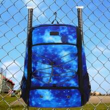 Baball Backpack Softball Bat Bag Wit Soes Compartment  Yout Boys And Adult Ligweig Baball Bag Wit Fence Ook Old TBall Bat Batting Mitten Elmet Caps Teeball Ar - Galaxy Blue - View 6